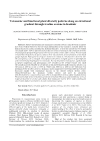 Taxonomic and Functional Plant Diversity Patterns Along an Elevational Gradient Through Treeline Ecotone in Kashmir