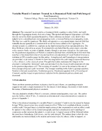 Variable Planck's Constant