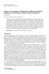 1 Compulsory Mobility, Hierarchical Imaginary, and Education in China's