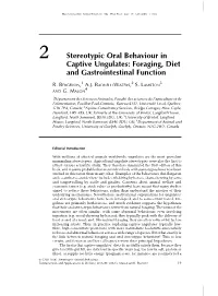 2 Stereotypic Oral Behaviour in Captive Ungulates: Foraging, Diet and Gastrointestinal Function