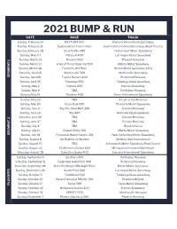 2021 Bnr Schedule