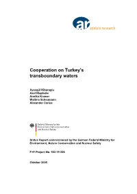 Cooperation on Turkey's Transboundary Waters