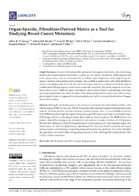 Organ-Specific, Fibroblast-Derived Matrix As a Tool for Studying Breast