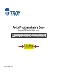 Pocketpro Administrator's Guide