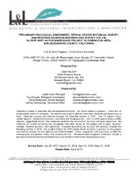 Preliminary Biological Assessment, Special Status Botanical Survey