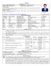Resume Personal Status Name- Dr