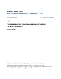 TICKS in RELATION to HUMAN DISEASES CAUSED by &lt;I