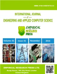 Volume: 01 Issue: 01 November 2016