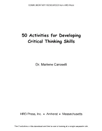 50 Activities for Developing Critical Thinking Skills