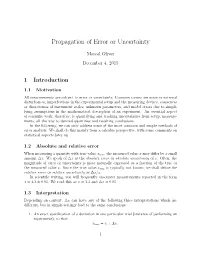 Propagation of Error Or Uncertainty