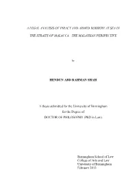 A Legal Analysis of Piracy and Armed Robbery at Sea in the Straits Of