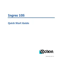 Ingres 10.1 for Linux Quick Start Guide