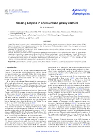 Missing Baryons in Shells Around Galaxy Clusters