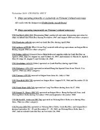 November 2014 CHANGES ONLY I. Ships Operating Primarily Or