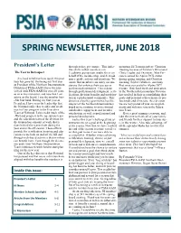 Spring Newsletter, June 2018