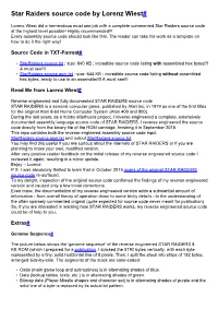 Star Raiders Source Code by Lorenz Wiest