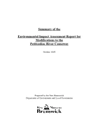 SUMMARY: Environmental Impact Assessment Report for Modifications to the Petitcodiac River Causeway