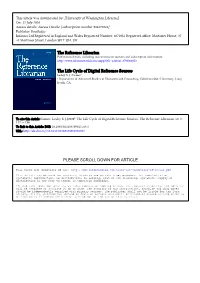 The Reference Librarian the Life Cycle of Digital Reference Sources