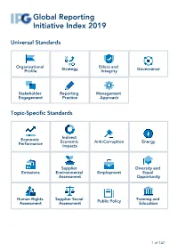 Global Reporting Initiative Index 2019