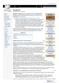 Ignosticism from Wikipedia, the Free Encyclopedia