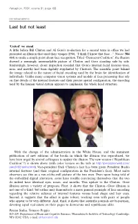 Illusion That Used Their Visages (1966, ``I Think I Know That Face ...'' Nature 384 404) to Make a Simple Point About Face Recognition