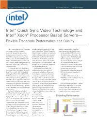 Intel® Quick Sync Video Technology Guide