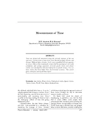 Measurement of Time