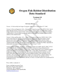 Oregon Fish Habitat Distribution Data Standard