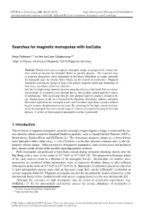Searches for Magnetic Monopoles with Icecube