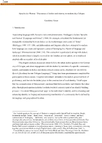 Sprache Der Heimat.’ Discourses of Dialect and Identity in Modern-Day Cologne