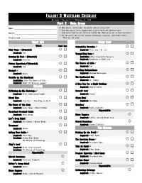 Video Game Checklist Template