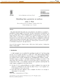 Modelling Finite Geometries on Surfaces