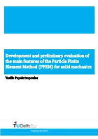 (PFEM) for Solid Mechanics