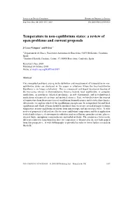 Temperature in Non-Equilibrium States: a Review of Open Problems and Current Proposals