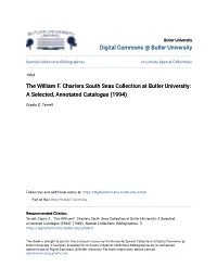 The William F. Charters South Seas Collection at Butler University: a Selected, Annotated Catalogue (1994)