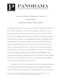Activism in the Classroom: Wikipedia and American Art Sarah