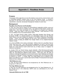 Appendix C - Roadless Areas