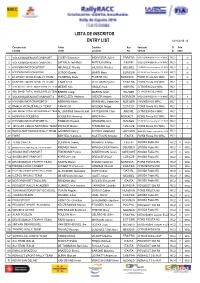 Entry List New 121016