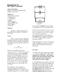Experiment 21 RC Time Constants