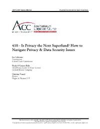 How to Navigate Privacy & Data Security Issues
