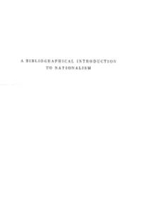 A Bibliographical Introduction to Nationalism 11-(-164