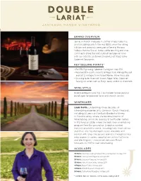 ACCOLADES BRAND OVERVIEW Jamieson Ranch Vineyards In