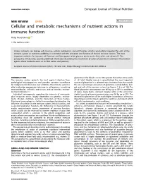 Cellular and Metabolic Mechanisms of Nutrient Actions in Immune Function ✉ Philip Newsholme 1