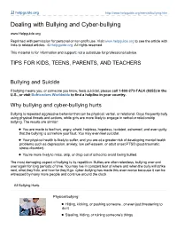 Dealing with Bullying and Cyber-Bullying