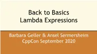 Lambda Expressions