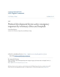 Protocol Development for Pro-Active Emergency Responses By