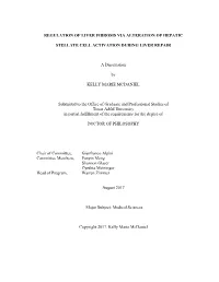 Regulation of Liver Fibrosis Via Alteration of Hepatic
