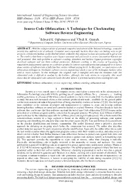 Source Code Obfuscation: a Technique for Checkmating Software Reverse Engineering