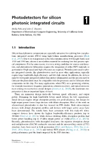 1. Photodetectors for Silicon Photonic Integrated Circuits