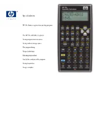 HP 35S Indirect Register Data Packing Program